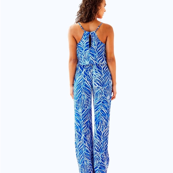 Lilly Pulitzer Women’s Early Riser Belted Wide Leg Jumpsuit in Dusk sz XS - Picture 2 of 15